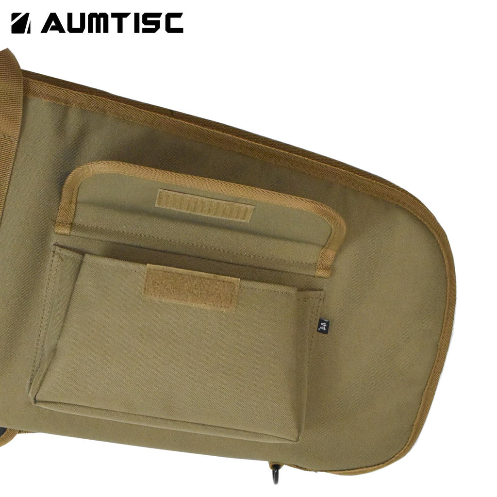 AUMTISC Soft Hunting Gear Case, Outdoor Carrying Bag, Tactical Equipment Cases for Scoped with Adjustable Shoulder Sling and Pocket, Khaki 48