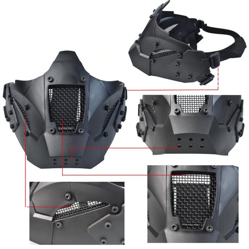 Airsoft Mask Heavy Duty Tactical Protective Mask with Anti-Fog Goggles Eye Protection and Tactical Fast Helmet Impact Resistant for Hunting Paintball CS Game BB Gun Shooting (Black)