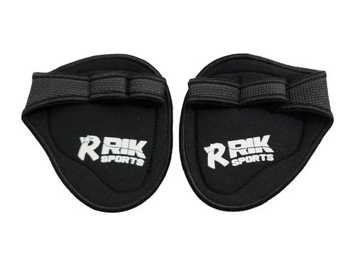 RIK SPORTS Non-Slip Neoprene Gym Grip Pads – Alternative to Workout Gloves for Weightlifting, Pull-Ups, Powerlifting, Calisthenics, and Gymnastics – Fitness Grips for Men and Women (Black, One Size)