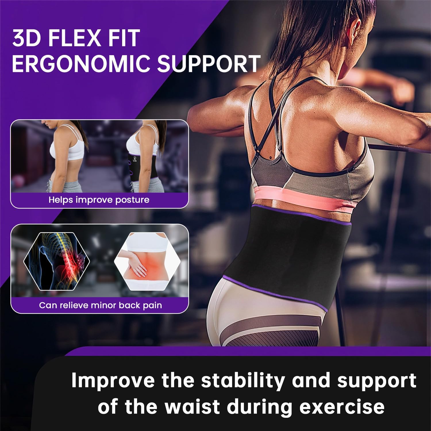 RIYA Waist Trimmer | Sweat Waist Trainer for Effective Weight Loss - Adjustable Size for Men & Women