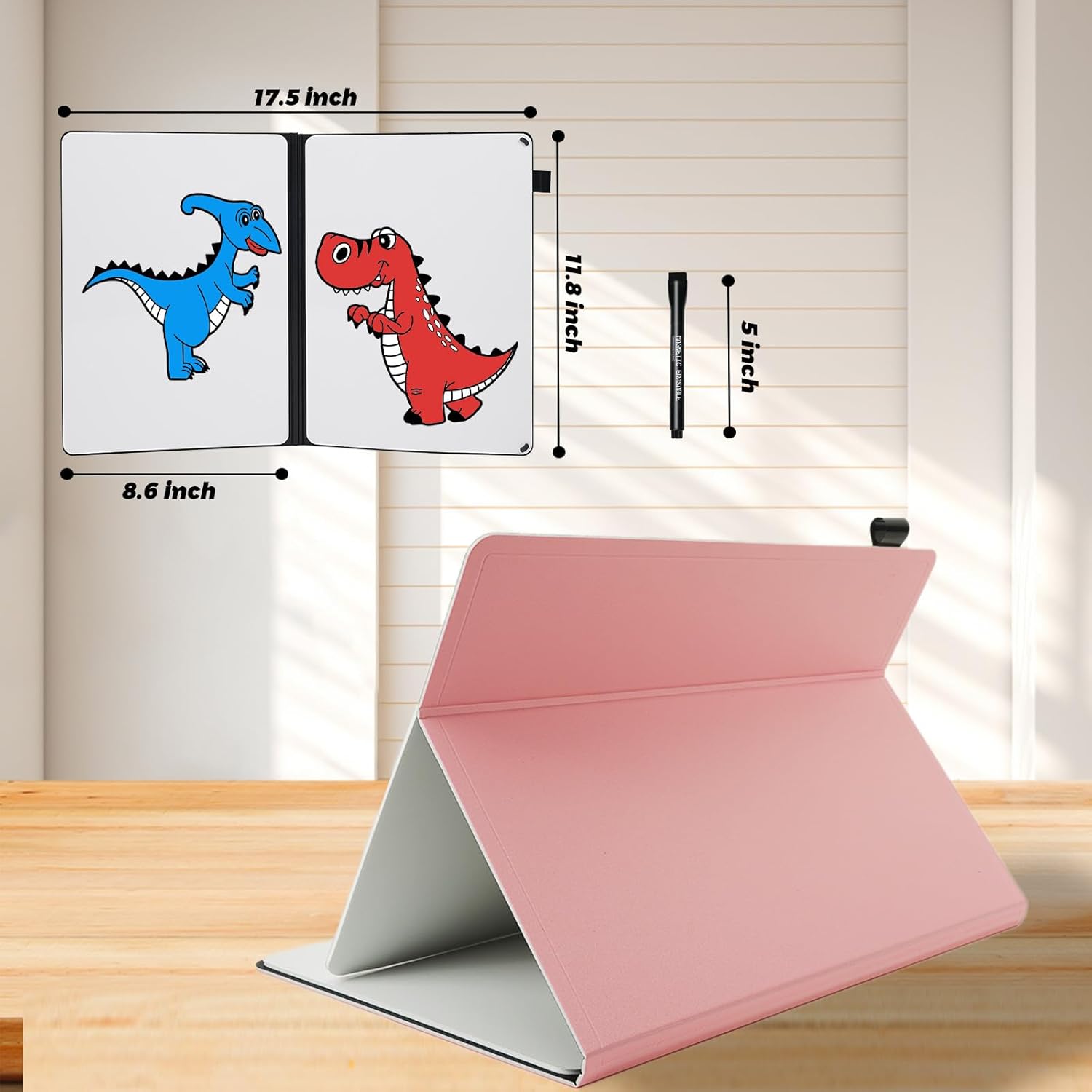 Skiennix Portable Whiteboard - Double-Sided Dry Erase Board 9" x 12" with 3 Pens & Storage Bag