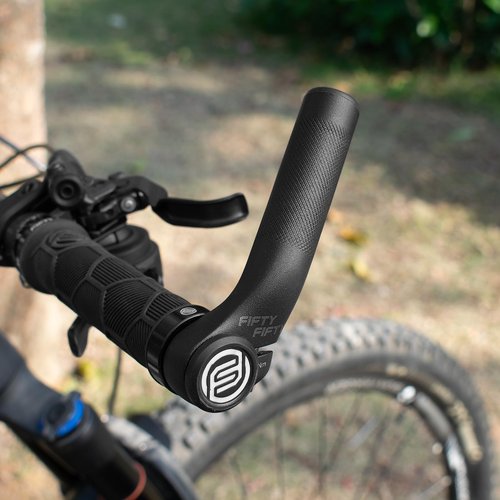 FIFTY-FIFTY Bike Bar Ends, Mountain Bike Handlebar Ends, Alloy MTB Bicycle Bar (110mm, Black)