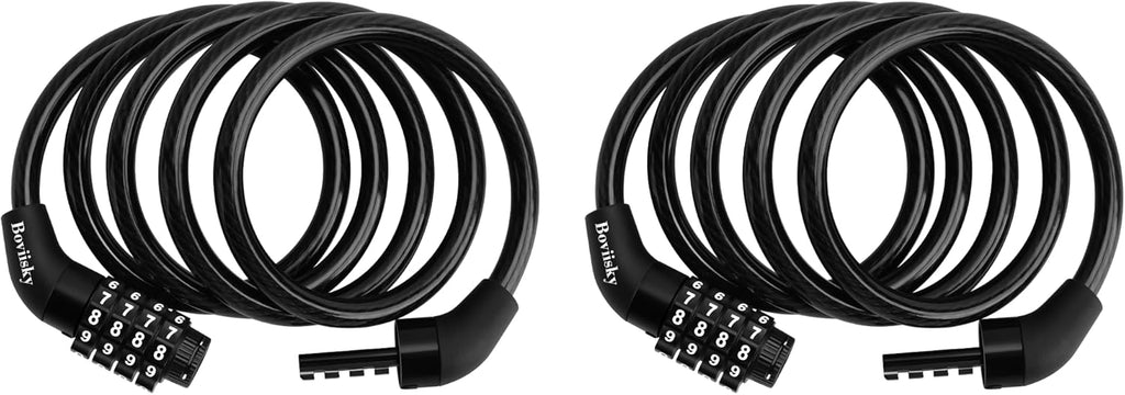 Skiennix Bike Cable Lock - 4-Digit Resettable Combination | 4ft Long, High Security Anti-Theft Design