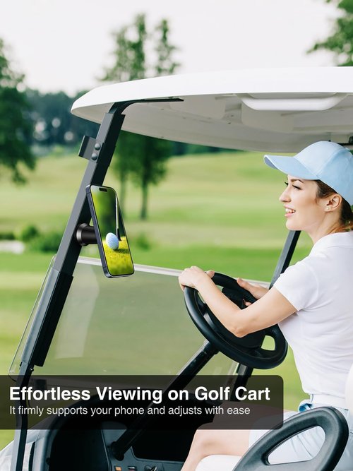 elitehood Dual Magnetic Golf Cart Phone Holder, Strongest Magnets Golf Cart Phone Mount for Magsafe iPhones 13, 14, 15 Series, Attaches magnetically to Golf cart/Gym Equipment or Any Metal Surface