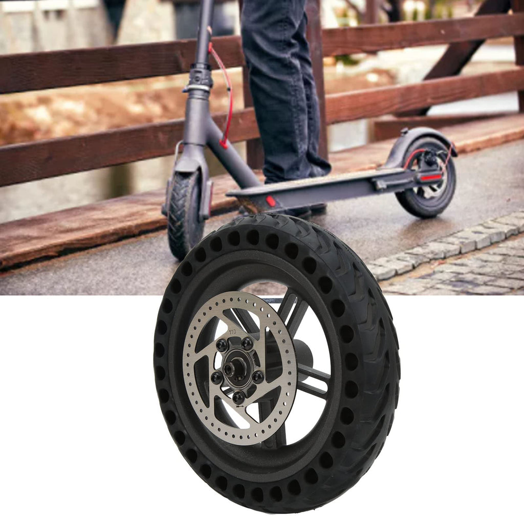 POENVFPO Electric Scooter Rear Tire, 8.5 Inch Rear Solid Tire Wheel Hub 110mm Brake Disk Electric Scooter Upgrade Parts Assembly Set