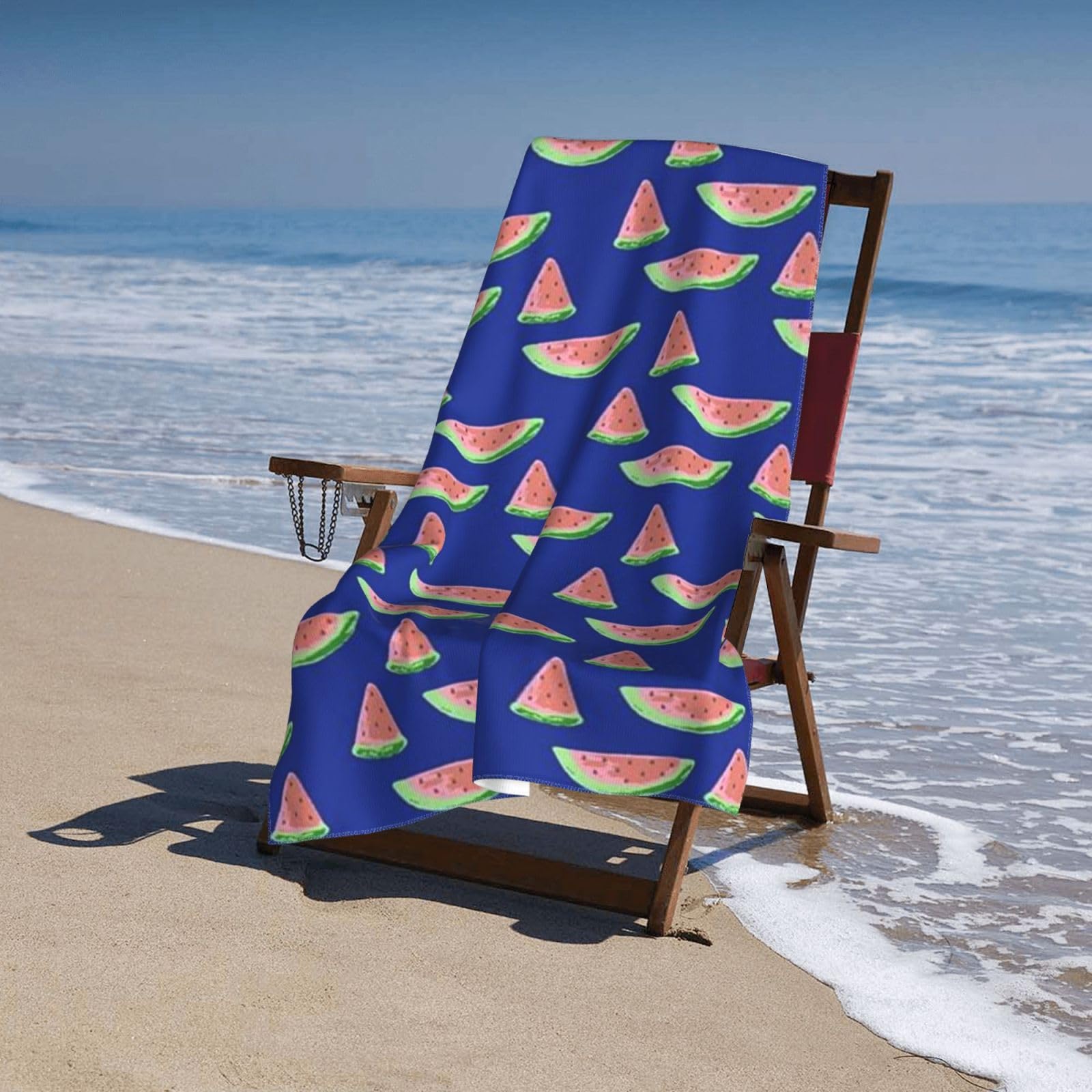 LMKLOP Cute Watermelon Beach Towel for Women/Adults, Personalized Microfiber Beach Towels Bulk, Quick Dry Beach Towel for Pool, Lightweight Bath Towels Oversized Clearance 30"x 60"
