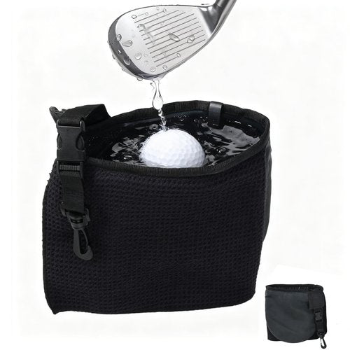 yiranhom Golf Club and Ball Cleaning Bag with Waterproof Liner, Detachable Clip, Machine Washable - Clean Club Grooves and Dry Exterior, Neoprene or Microfiber Golf Accessory