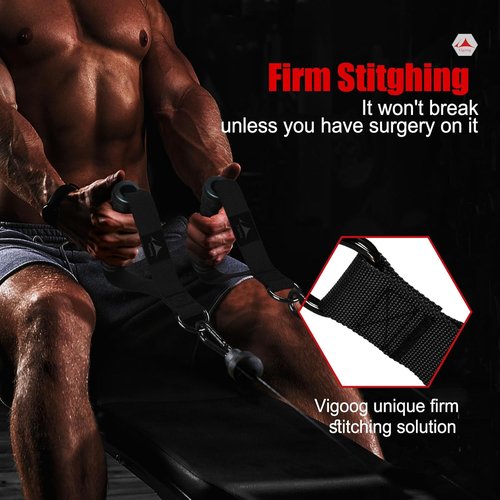 Heavy Duty Gym Workout Handle Attachments - Anti-Slip Rubber Grips for Cable Machines & Pulley Systems