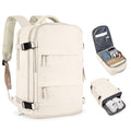 coofay Beige Travel Backpack For Women Men Airline Approved Personal Item Carry On Flight Approved Waterproof Backpack For Traveling On Airplane Weekender Travel Bag