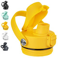 Diumepo Replacement Lid for Yeti Water Bottle 12oz 18oz 26oz 36oz 64oz, Auto Spout Lid Chug Cap for YETI Rambler Bottle with Flexible Handle (Yellow)