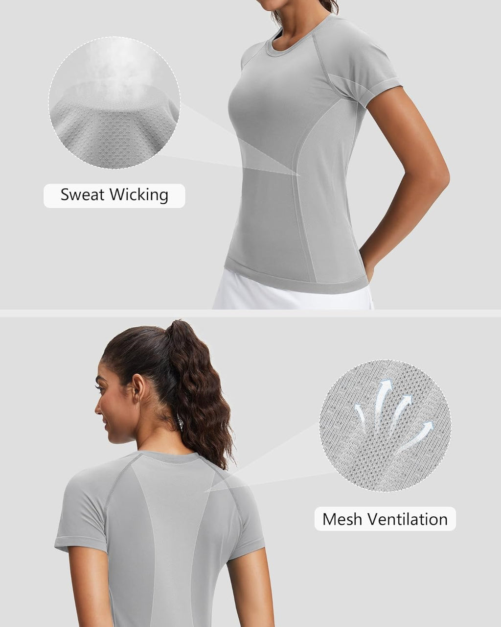 Stelle Seamless Workout Shirt - Short Sleeve Athletic Top for Yoga & Gym | Comfortable Fit