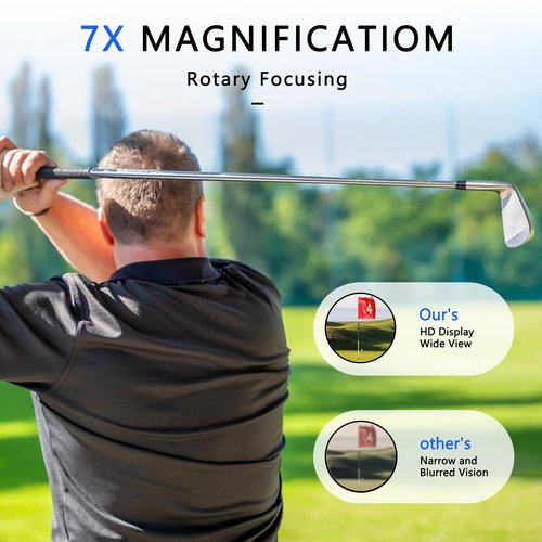 Golf Rangefinder with Slope 1200 Yards Laser Range Finder Golfing with Flag Pole Locking Vibration, 7X Magnification Rechargeable Laser Range Finder Distance Measuring with High-Precision