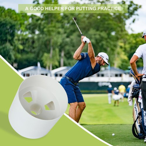 FVIEXE 6PCS Golf Hole Cup 4 Inch Depth, ABS Plastic Putting Cup for Backyard Golf Practice, Ivory White, Fit USGA LPGA PGA Regulations (4 1/4 Inch Outside Diameter)