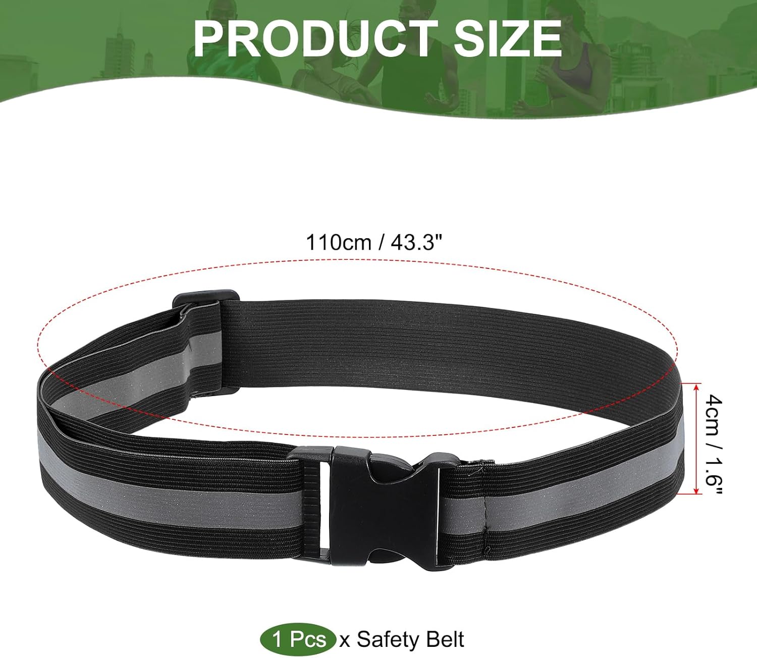 PATIKIL Reflective Safety Belt - Adjustable Hi-Vis Glow Belt for Night Jogging & Outdoor Activities
