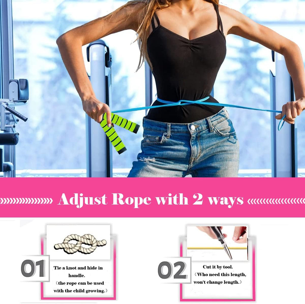 Ponydash Jump Rope - Adjustable & Durable 2-Pack Fitness Jump Ropes for Kids & Adults | Foam Grip Handles