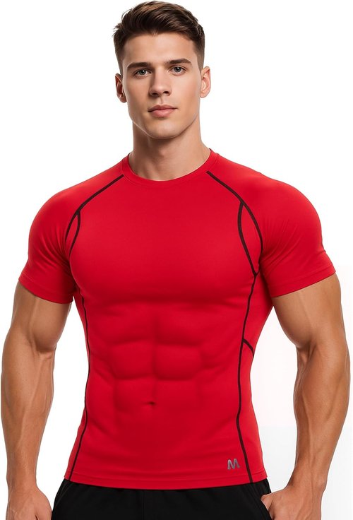 MagnaMan Men's Compression Shirts - 3-Pack Moisture-Wicking Athletic Baselayer Tops
