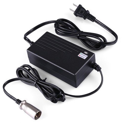 LotFancy 24V 2A Battery Charger for Electric Scooter, Wheelchairs, for Jazzy Power Chair, Pride Mobility, Shoprider, Drive Medical, Bladez, Elite Traveller, 3-pin XLR Connector
