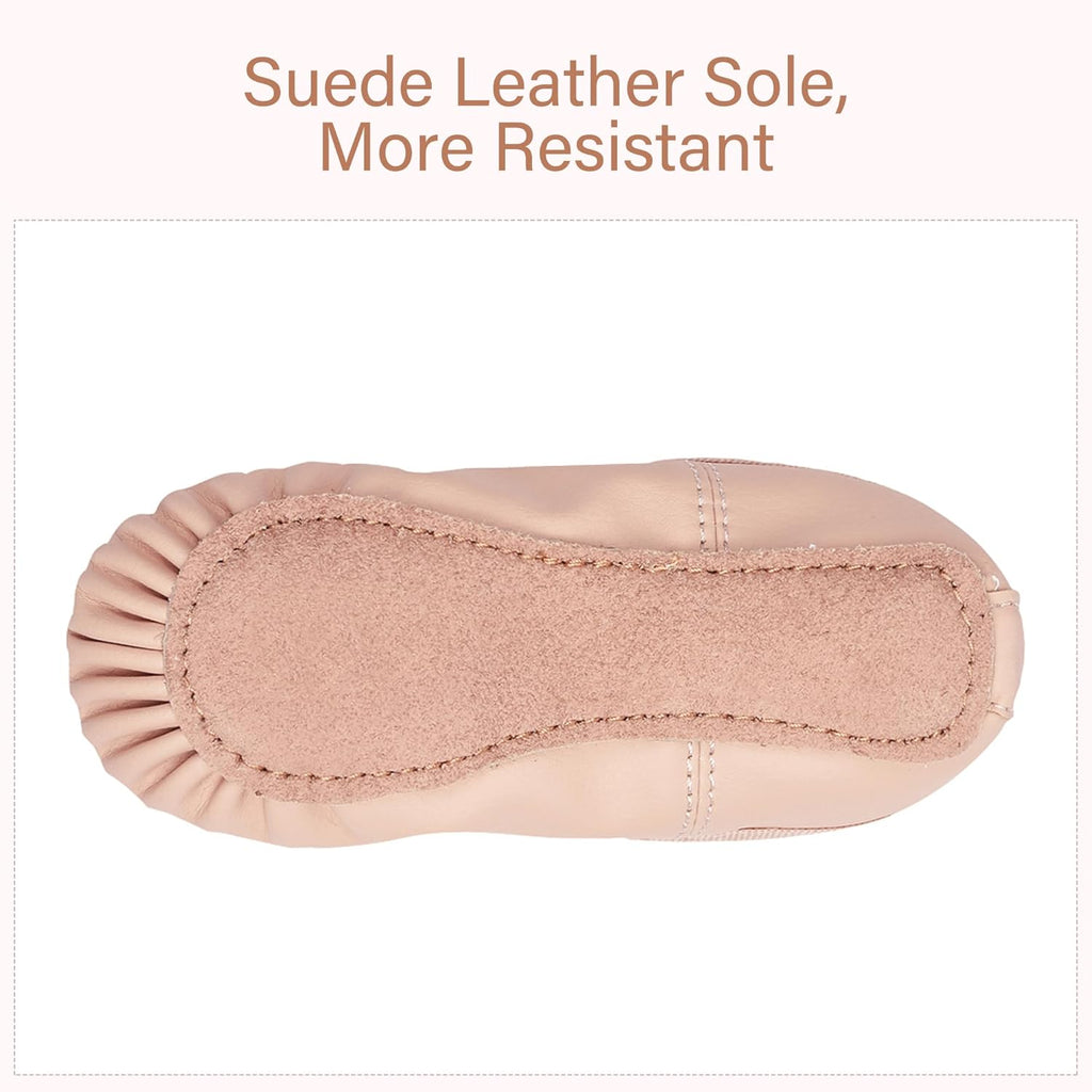 Stelle Ballet Shoes - Soft Leather Toddler & Kids Ballet Slippers for Dance | Comfortable Fit