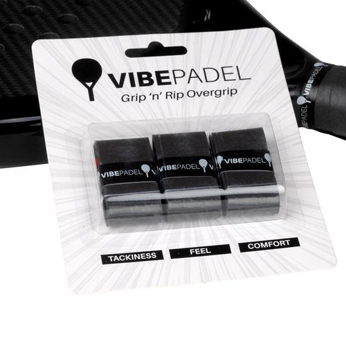 VIBEPADEL | Padel Grip for Tacky Feel | Grip 'n' Rip Padel Overgrip | Padel Racket Grip Tape | Padel, Pickleball, Squash and Badminton Racket Grip Tape | Padel Accessories and Padel Gifts | 3 Pack
