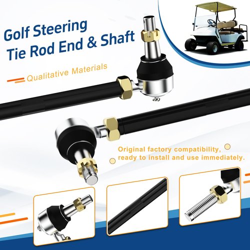 Mixopoly 2Pcs Golf Steering Tie Rod End & Shaft Kit Replacement for EZ-GO TXT/Medalist/Marathon 1994-2001 Gas & Electric Replace OEM 70074-G01 70074-G02 70074G01 70074G02