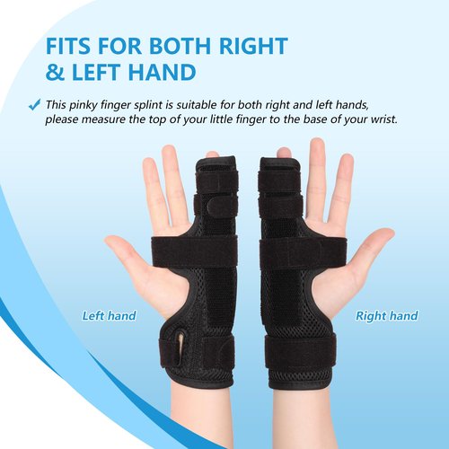 joingood Pinky Finger Splint, Boxer Fracture Splint, Metacarpal Splint for 4th or 5th Finger, Finger Splint for Broken Finger Trigger Finger Arthritis Tendonitis,Fits for Left & Right Hand(Mesh,S/M)