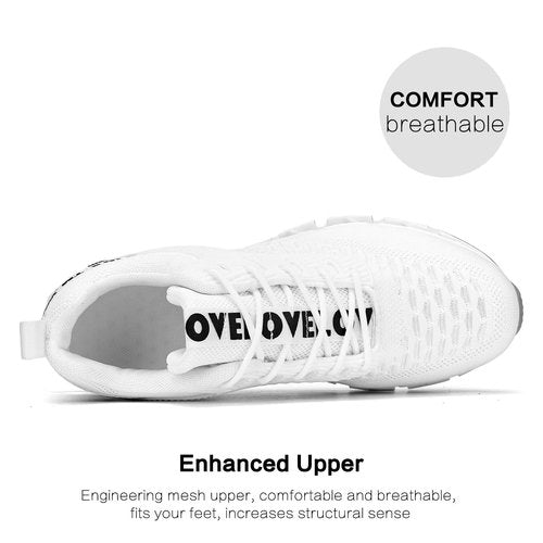 Mens Running Shoes Lace up Blade Non Slip Fashion Sneakers Breathable Mesh Casual Sport Athletic Walking Shoes