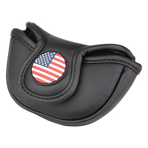OGECLF 1pc Golf Club Mid Mallet Putter Head Cover Small Mallet Cover with Magnetic Closure for Taylormade Odyssey Scotty Cameron (Black)