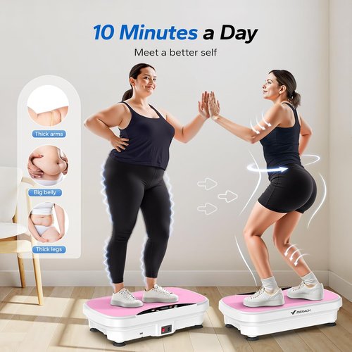 MERACH Vibration Plate - Lymphatic Drainage & Weight Loss Machine with Bluetooth & LED Display | Home Workout Equipment for All