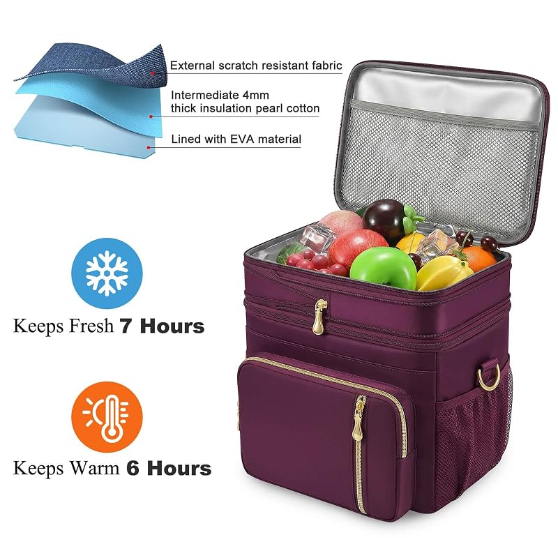 MIYCOO 15L Expandable Double-Layer Lunch Bag - Purple+15L Variation of THIS listing