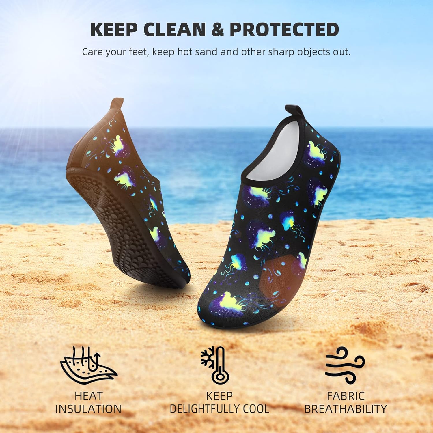 Skiennix Water Shoes - Quick-Dry Aqua Socks for Men & Women | Perfect for Beach, Pool & Yoga - Adult & Youth Sizes