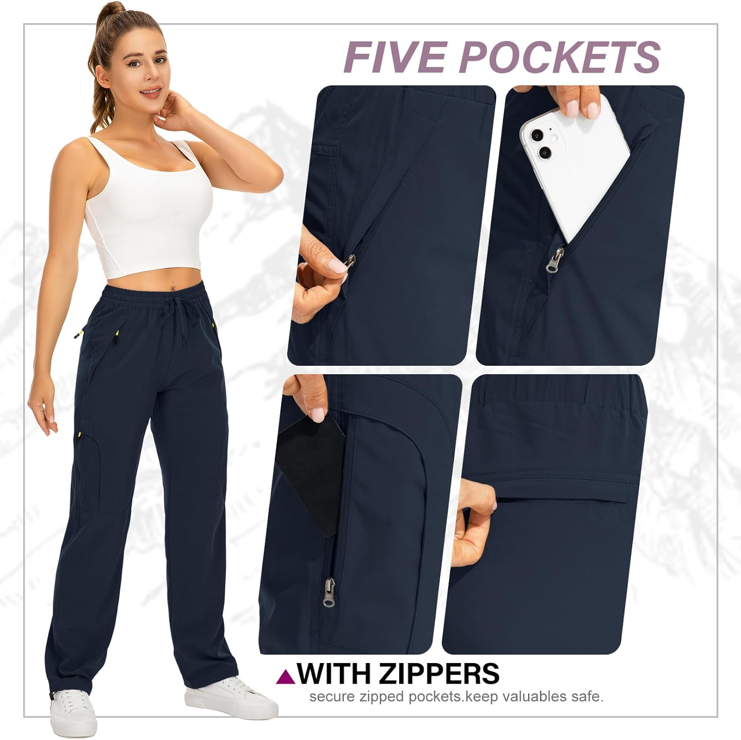 Skiennix Women's Hiking Pants - Quick Dry, Lightweight, UPF 50 | Ideal for Travel & Safari