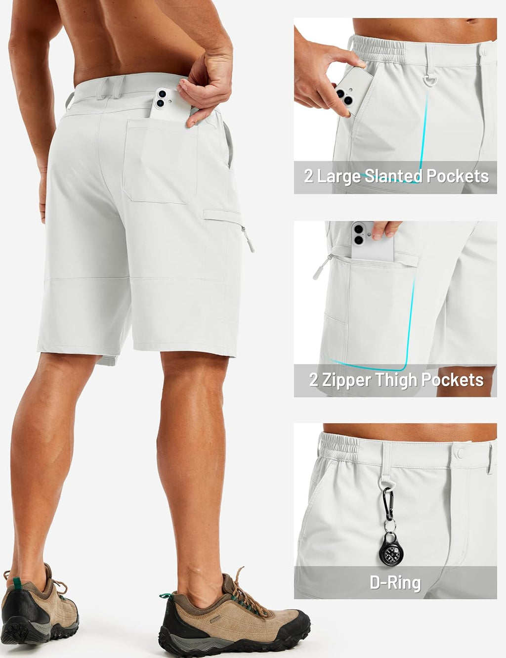 TACVASEN Men's Hiking Cargo Shorts - Quick Dry Lightweight Tactical Shorts with Multi Pockets | Ideal for Outdoor Activities