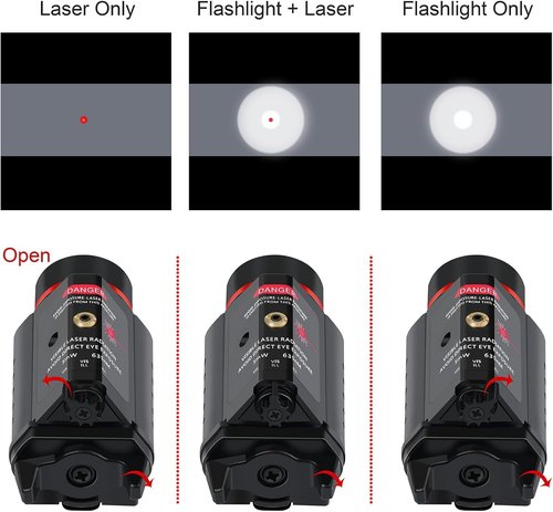 Feyachi Red/Green Laser Flashlight Combo 500 Lumen Tactical Light with Picatinny Rail Mount