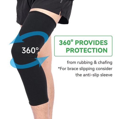 Orthomen Undersleeve Knee Brace Cotton Spandex Blend Knee Sleeves (2 Pack) for Women & Men, Breathable Knee Sleeve for Knee Bracing, Comfortable Knee Sleeve for Knee Braces,X-Large