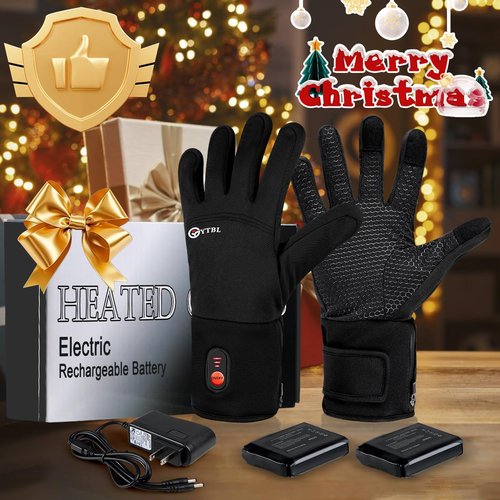 Heated Gloves for Men Women, Rechargeable Battery Electric Heated Gloves, Ultrathin Heating Gloves Hand Warmer 3 Heat Settings Heated Mittens for Winter Outdoor Hunting Riding Ski Hiking Motorcycle