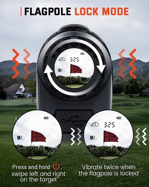 Bestsee Golf Rangefinder - High-Precision 1500 Yards Laser Finder with Slope, 7X Magnification & USB-C Rechargeable