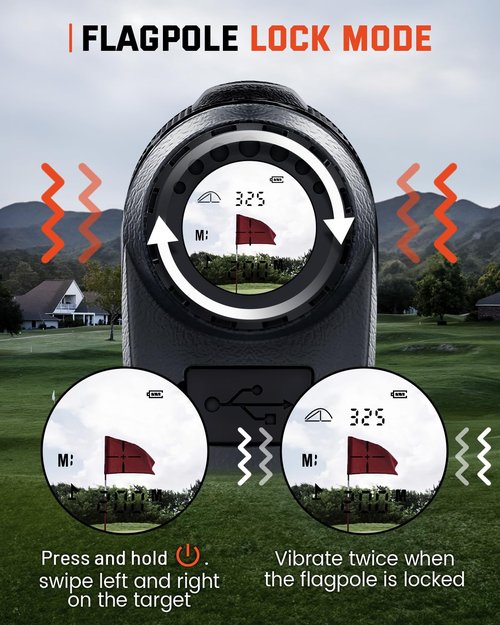 Bestsee Golf Rangefinder with Slope - 1500 Yards Laser Range Finder Golf for Hunter,High-Precision Flag Pole Locking Vibration,7X Magnification, USB-C Rechargeable Rangefinders Magnet Strip