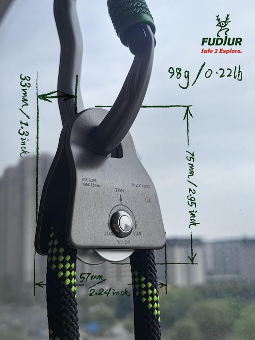 Zipline Pulley 22KN(4945LBS) Climbing Single Sheave CE Certified Tree Work Zip Line Rock Climbing Rigging and Arborist Gear