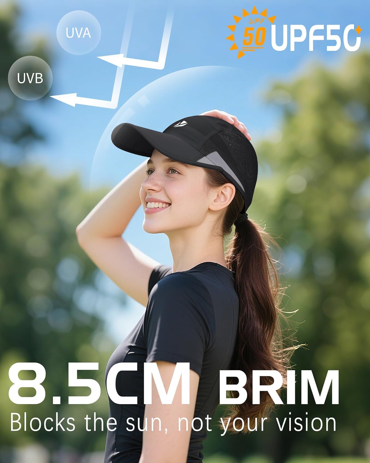 YANIKY Running Hat - Quick-Dry Lightweight Baseball Cap with UPF 50+ Protection | Reflective & Breathable