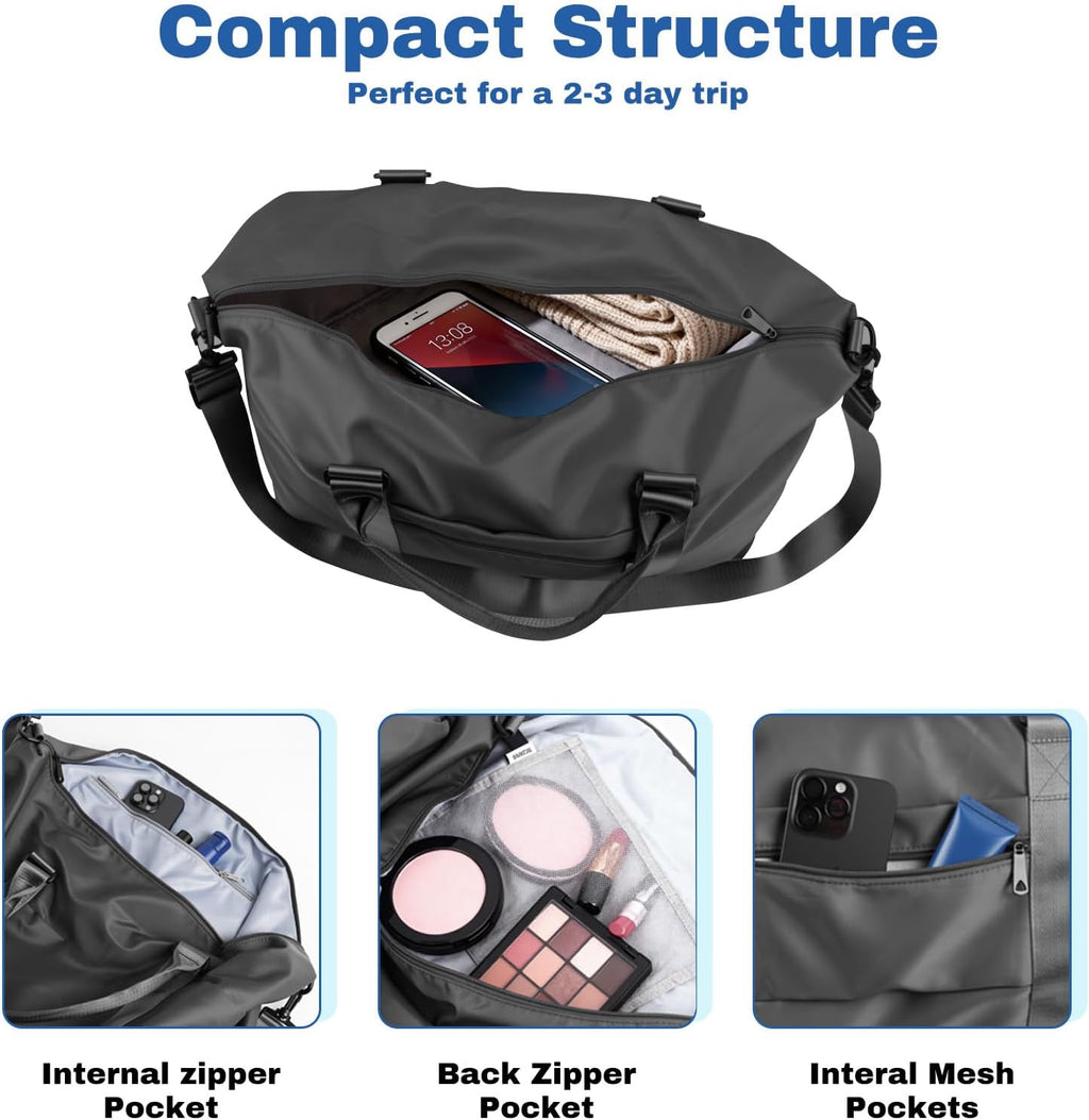 Skiennix Weekender Duffel Bag for Women - Large Travel Tote with Trolley Sleeve | Perfect for Gym & Overnight Trips