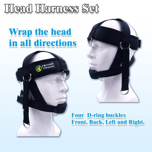 J Bryant Neck Harness Head - Weight Lifting with Resistance Bands - Adjustable Length Neck Training Strap with Door Anchor Neck Strength Training Equipment