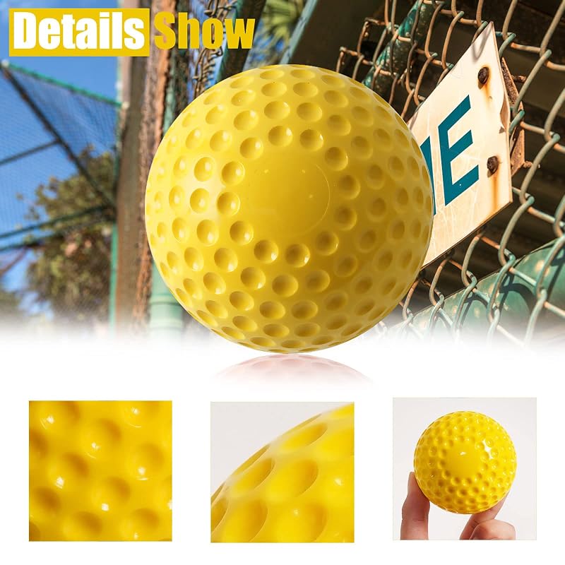 12-Inch Foam Softballs for Pitching Machines - 12 Pcs Yellow Practice Balls