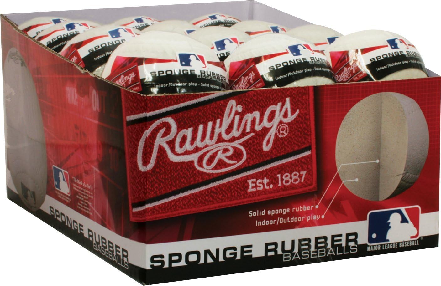 Rawlings Non-Marking Baseballs - Youth Indoor/Outdoor Play | Box of 24, Durable Sponge Rubber