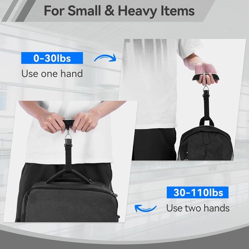 Dr.meter Luggage Scale - Digital Weight Scale with Backlight LCD Display | 110lb/50kg Capacity
