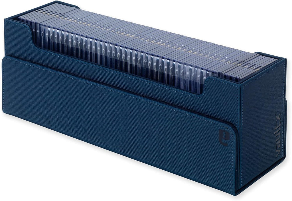 Vault X Trading Card Storage Box - Premium Exo-Tec Material, Detachable Magnetic Lid & Organizers | Blue