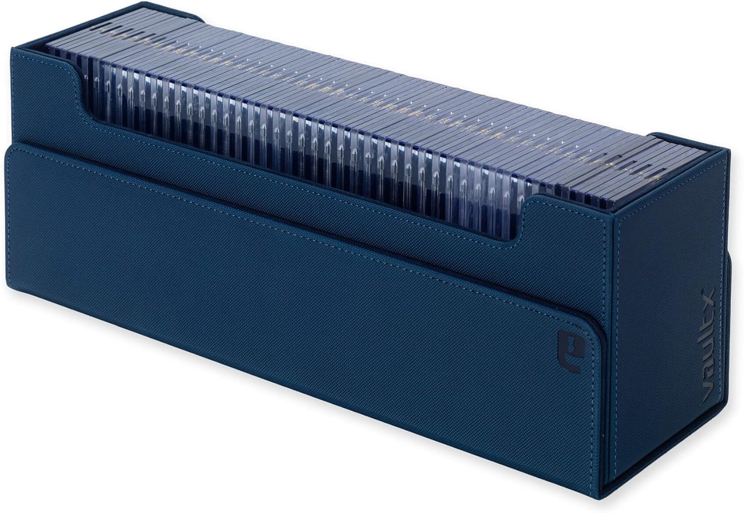 Vault X Trading Card Storage Box - Premium Exo-Tec Material, Detachable Magnetic Lid, Blue | Organize Decks & Sleeved Cards
