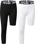 MIVEI Youth Boys Compression Pants - One Leg Basketball Sleeve | Girls 3/4 Tights for Sports