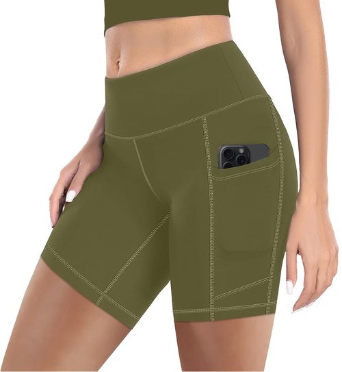 MIRITY High Waist Biker Shorts for Women - Buttery Soft Workout Yoga Shorts with Pockets