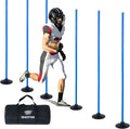 SEAOTTER Soccer Agility Poles Set - 6ft Detachable Speed Poles with Rubber Base | 4/6/10 Pcs for Training