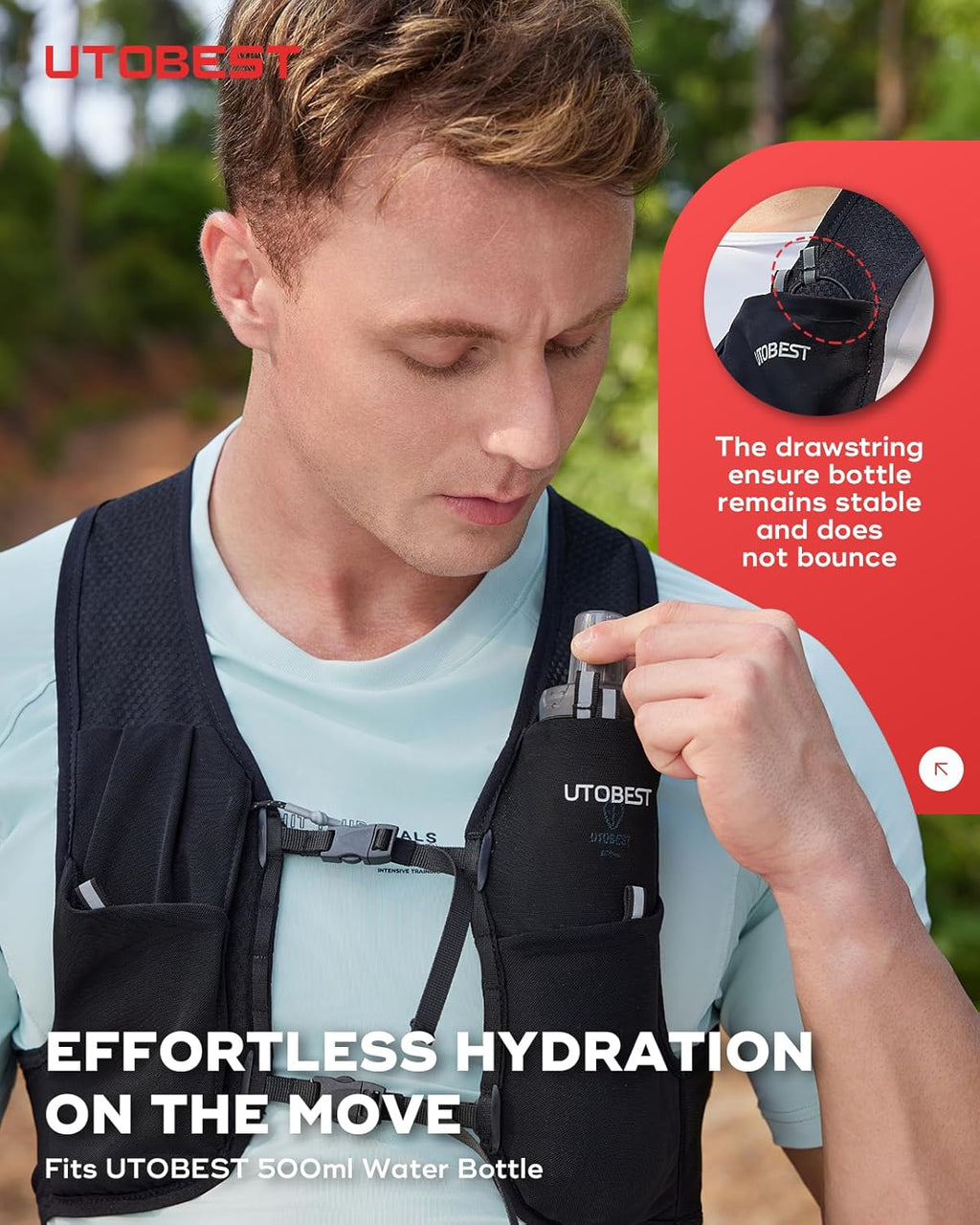 UTOBEST Ultra-Light Running Vest | Breathable Hydration Gear for Trail Hiking & Jogging